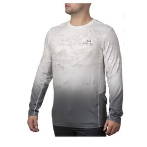 Realtree Wav3 White Ombre Camo Long Sleeve Fishing Shirt XL Performance Tee